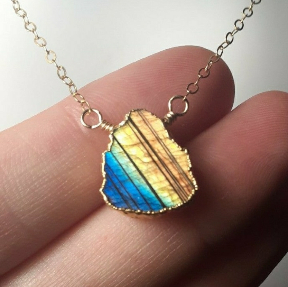 LABRADORITE & 14K GF NECKLACE